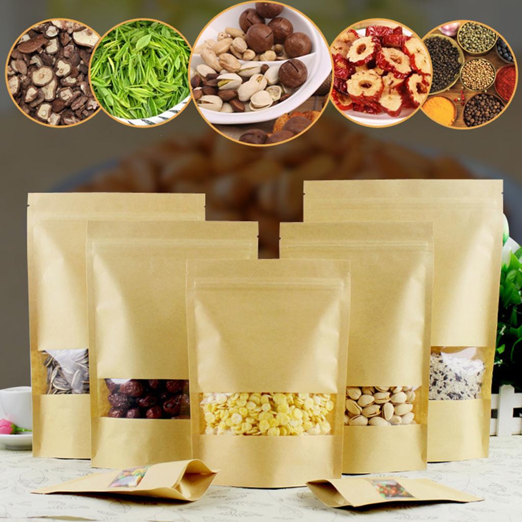 Dried Fruit - Kraft Food Bags with Clear Front