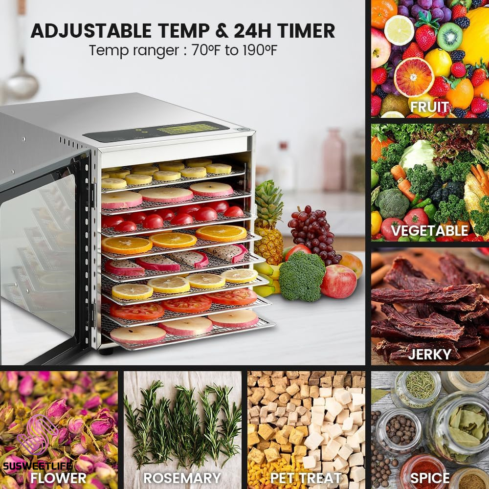 Large Capacity 8-Tray Food Deh - огляд і ціна Healthy Snacks Food